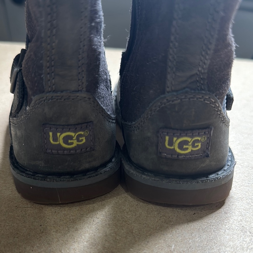 UGG Gray Moto Buckle Boot Toddler Girls Size 7 - Picture 7 of 12